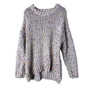 Seven7 Womens Cream Confetti Chunky Bobble Knit Oversized Sweater 7M7579A Medium